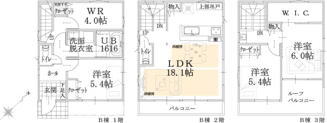 B棟建物平面図