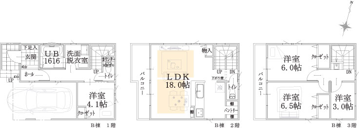 B棟建物平面図